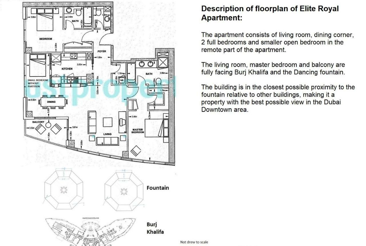 Elite Royal Apartment - Full Burj Khalifa & Fountain View - Opal - 2 Bedrooms Plus 1 Open Bedroom Without Partition Dubai Exterior foto